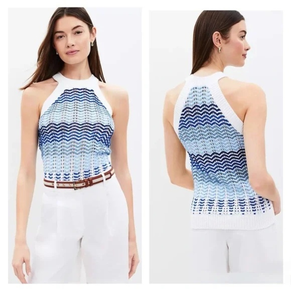 Loft blue knitted sleeveless sweater XS #63